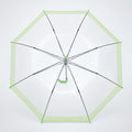 Green Big Border Transparent Umbrella for Teens & Adults