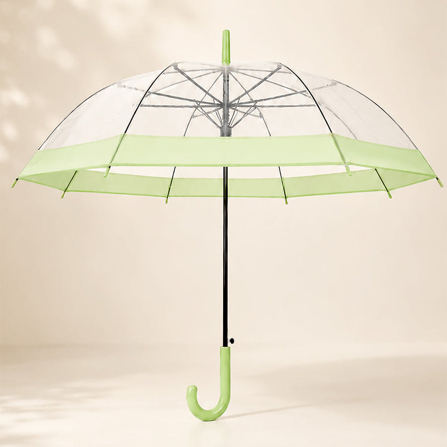 Green Big Border Transparent Umbrella for Teens & Adults