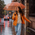 Orange Jelly Transparent Umbrella for Teens & Adults