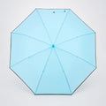 Pastel Blue Solid Black border Umbrella for Adults