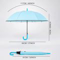 Pastel Blue Solid Black border Umbrella for Adults