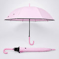 Pastel Pink Solid Black border Umbrella for Adults