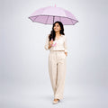 Pastel Pink Solid Black border Umbrella for Adults