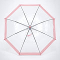 Peach Big Border Transparent Umbrella for Teens & Adults