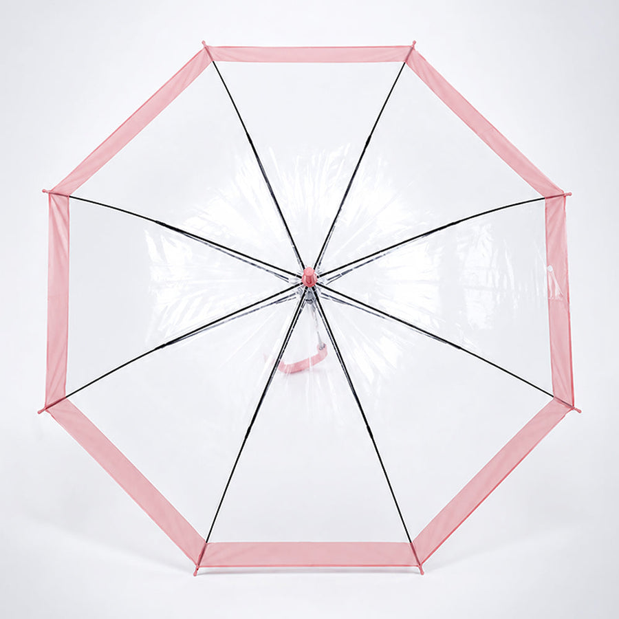 Peach Big Border Transparent Umbrella for Teens & Adults