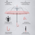 Peach Big Border Transparent Umbrella for Teens & Adults