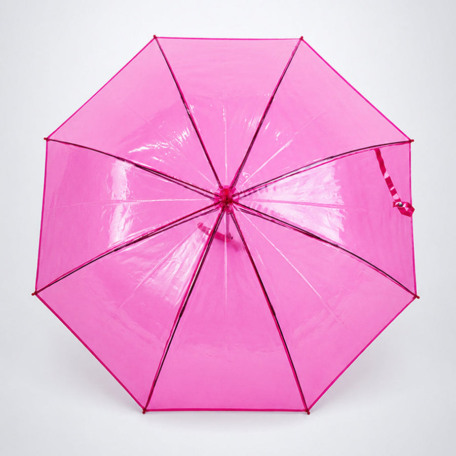 Hot Pink Jelly Transparent Umbrella for Teens & Adults