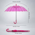 Hot Pink Jelly Transparent Umbrella for Teens & Adults