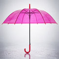 Hot Pink Jelly Transparent Umbrella for Teens & Adults