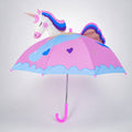 3D Face Pink Unicorn Umbrella for Kids-3-8Y