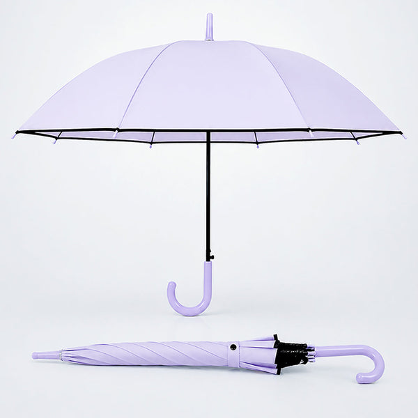 Purple Solid Black border Umbrella for Adults