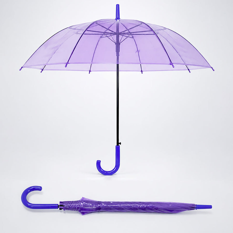 Rich Purple Jelly Transparent Umbrella for Teens & Adults