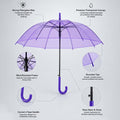 Rich Purple Jelly Transparent Umbrella for Teens & Adults