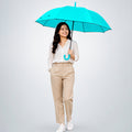 Teal Solid Black border Umbrella for Adults & Teens