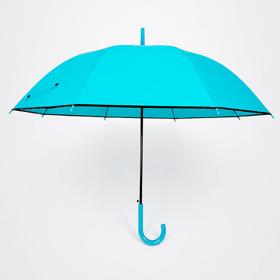Teal Solid Black border Umbrella for Adults & Teens