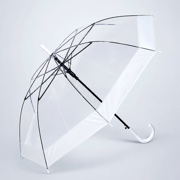 White Big Border Transparent Umbrella for Teens & Adults