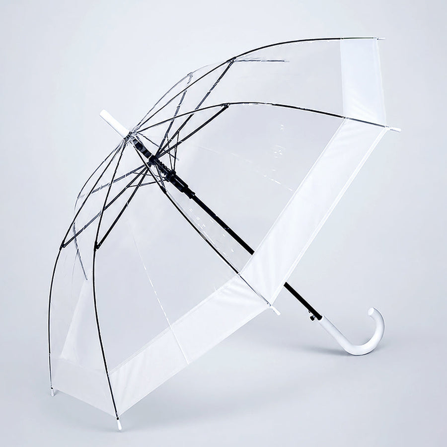 White Big Border Transparent Umbrella for Teens & Adults