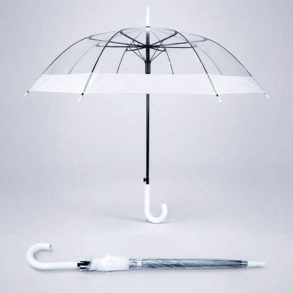 White Big Border Transparent Umbrella for Teens & Adults