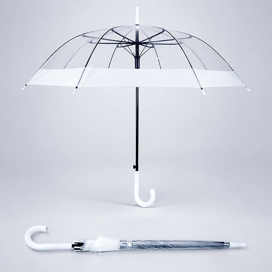 White Big Border Transparent Umbrella for Teens & Adults