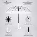 White Big Border Transparent Umbrella for Teens & Adults