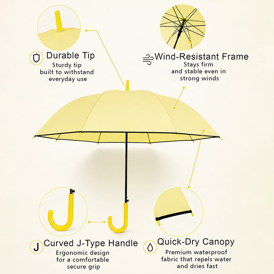 Yellow Solid Black border Umbrella for Adults & Teens