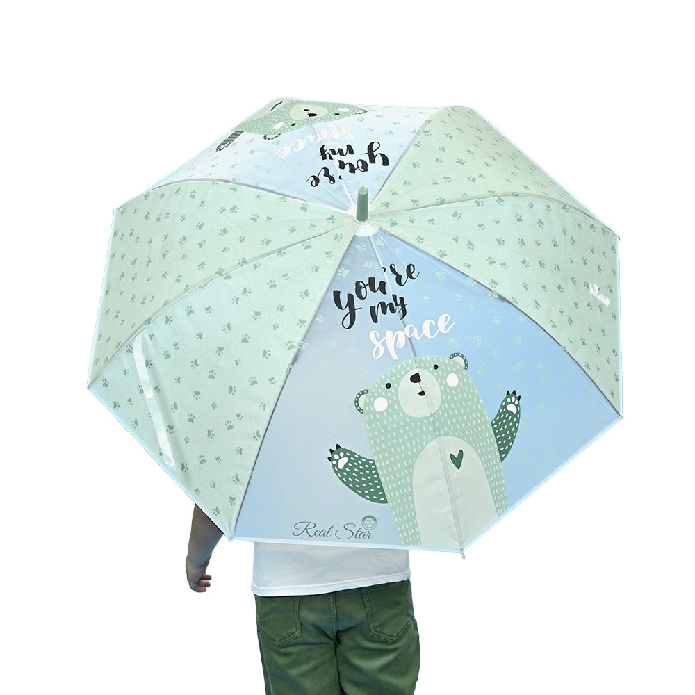 Little Surprise Box Light Green, Translucent Kelly-Jo all over teddy paws Rain and All-season Umbrella for Kids & Adults.