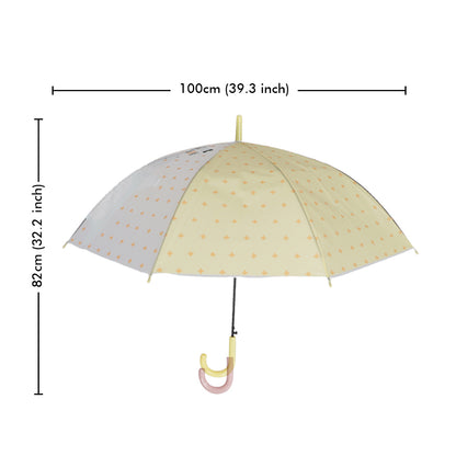 Little Surprise Box, Yellow Translucent Brave Spirit Kelly Jo Teddy print, Rain and All-season Umbrella for Kids & Adults.