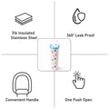 Light Blue & orange sprinkles soft silicone handle series, Stainless Steel Tumbler and Water Bottle for kids, Teens and Adults, 650 ml