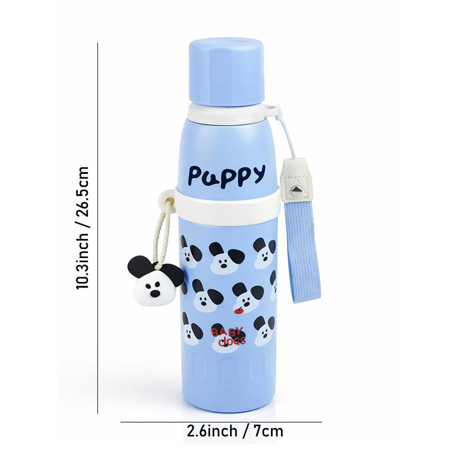 Blue Puppy Stripes Cap Series,  Stainless Steel Kids Water Bottle , 520ml