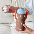 Brown 3Stripes Lid Series,  Stainless Steel Kids Water Bottle , 500ml