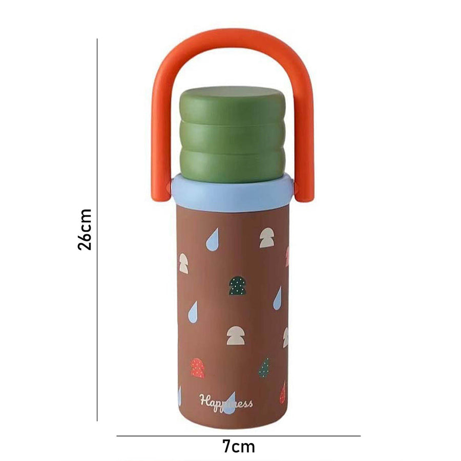 Brown 3Stripes Lid Series,  Stainless Steel Kids Water Bottle , 500ml