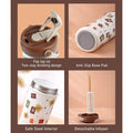 Brown Gift Stamps  soft silicone handle series, Stainless Steel Tumbler and Water Bottle for kids, Teens and Adults, 650 ml
