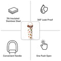 Brown Gift Stamps  soft silicone handle series, Stainless Steel Tumbler and Water Bottle for kids, Teens and Adults, 650 ml