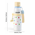 Yellow Polka Dots Stripes Cap Series,  Stainless Steel Kids Water Bottle , 520ml
