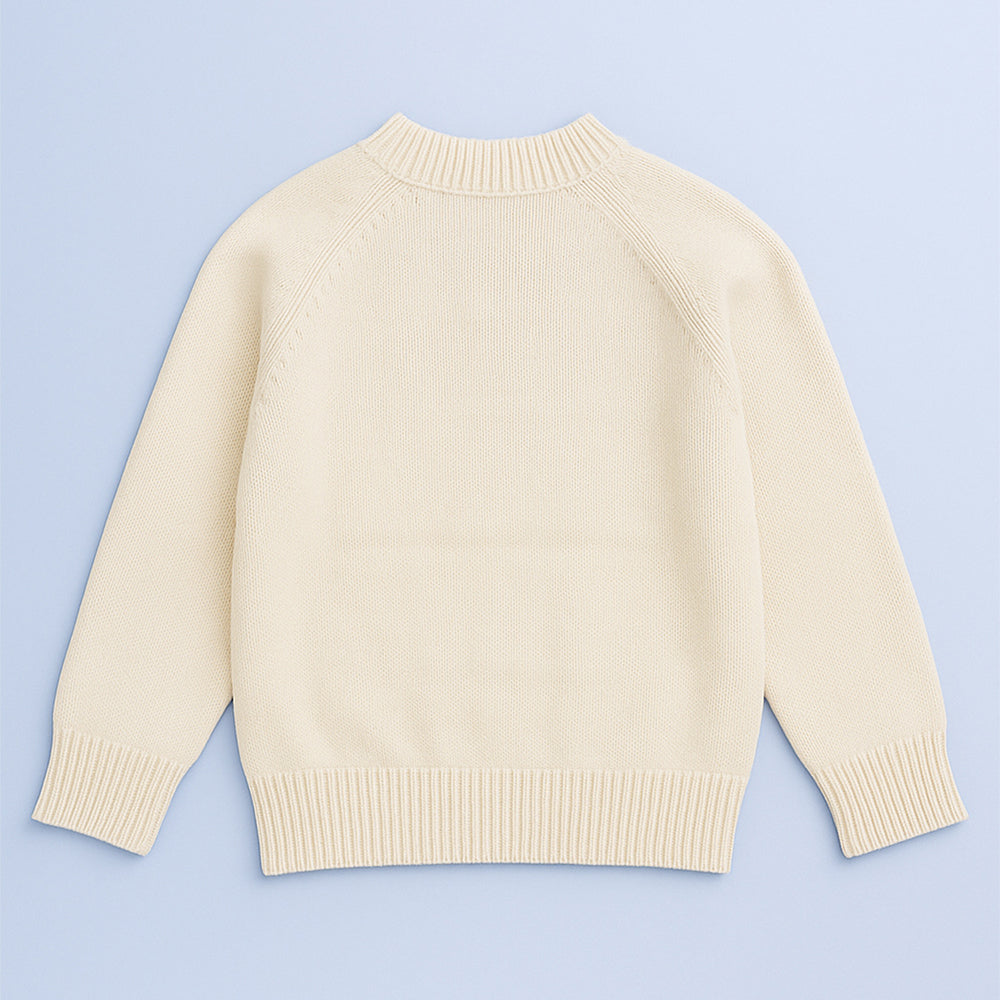 Cream Courage Above Fear Warmer Cardigan, Christmas Cardigan Winter Sweater for Kids