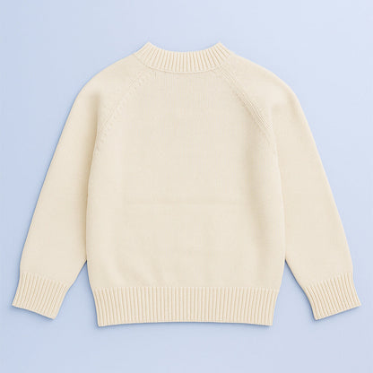 Cream Courage Above Fear Warmer Cardigan, Christmas Cardigan Winter Sweater for Kids