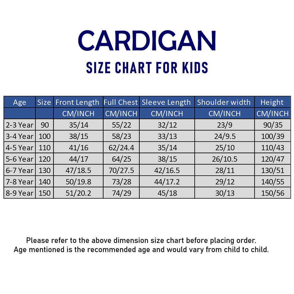 Cream & Red Dachshund Knitted Winter Cardigan, Christmas Sweater for Kids