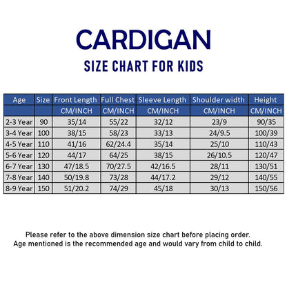 Cream & Red Dachshund Knitted Winter Cardigan, Christmas Sweater for Kids