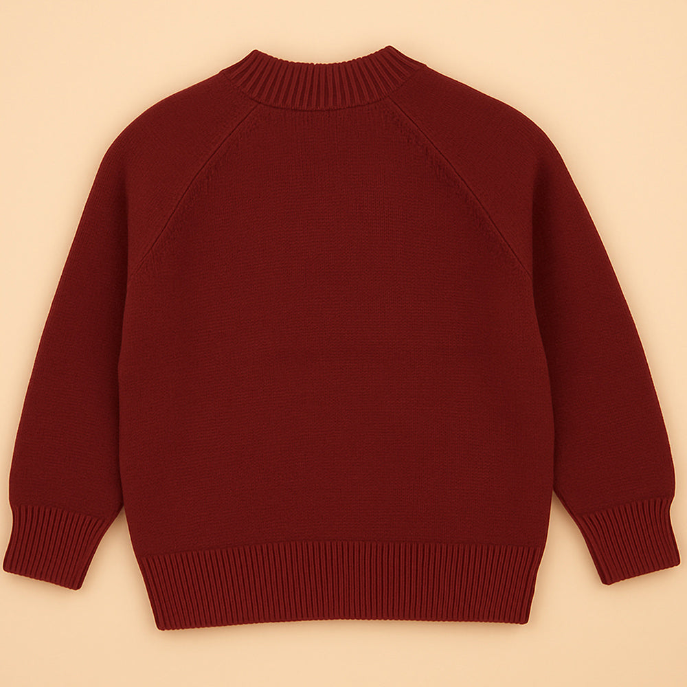 Maroon Courage Above Fear  Cardigan, Christmas Winter Sweater for Kids