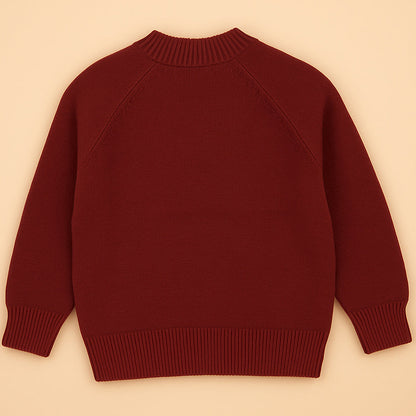 Maroon Courage Above Fear  Cardigan, Christmas Winter Sweater for Kids