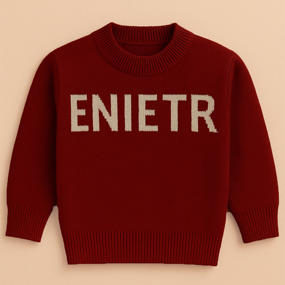 Maroon White Cardigan with Muffler, Christmas Winter Sweater for Kids