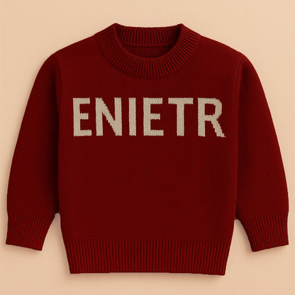 Maroon White Cardigan with Muffler, Christmas Winter Sweater for Kids