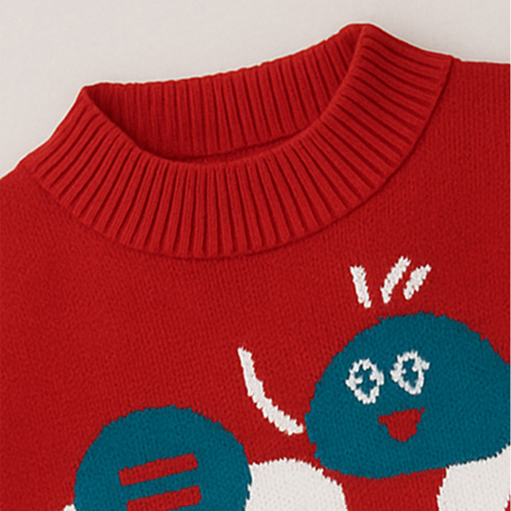 Red Maths Fun Kids Cardigan, Sweater for Christmas & Winter
