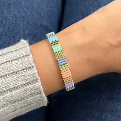 Groovy Enamel Bracelet | Pastel | Thick