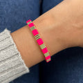 Groovy Enamel Bracelet | Pop Pink | Thin