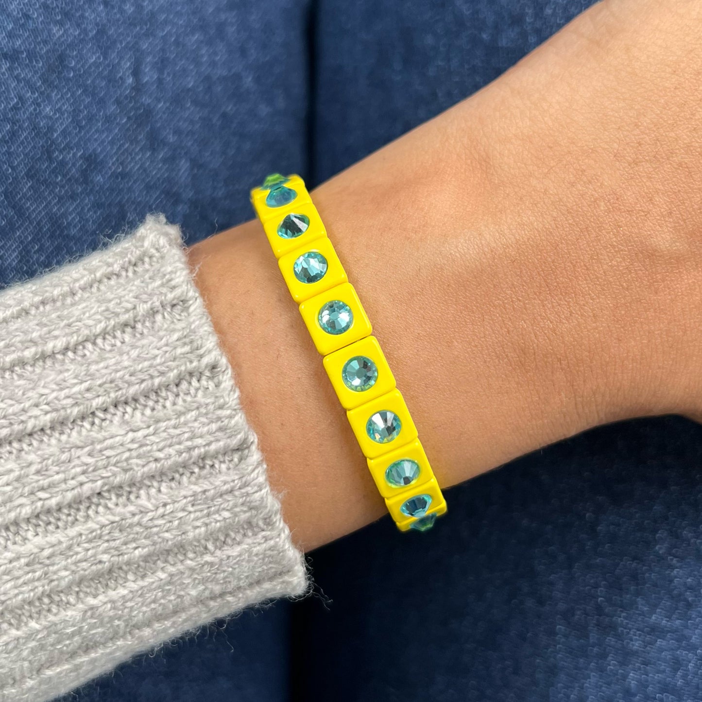 Bling Enamel Crystal Bracelet | Yellow