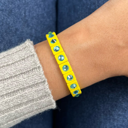 Bling Enamel Crystal Bracelet | Yellow