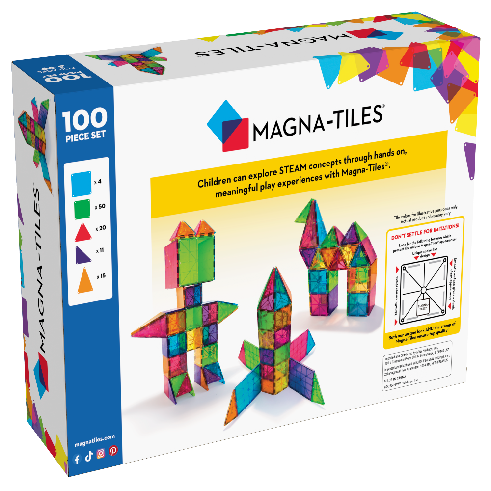 Magna Tiles Clear Colors 100 Piece Set