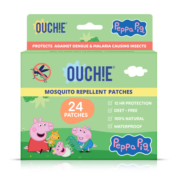 Ouchie Peppa Pig & Family Mosquito Repellent Patches 100% Natural (24 Patches)