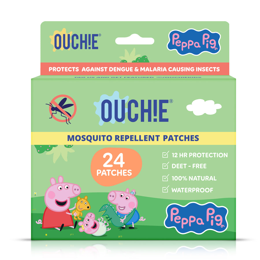 Ouchie Peppa Pig & Family Mosquito Repellent Patches 100% Natural (24 Patches)